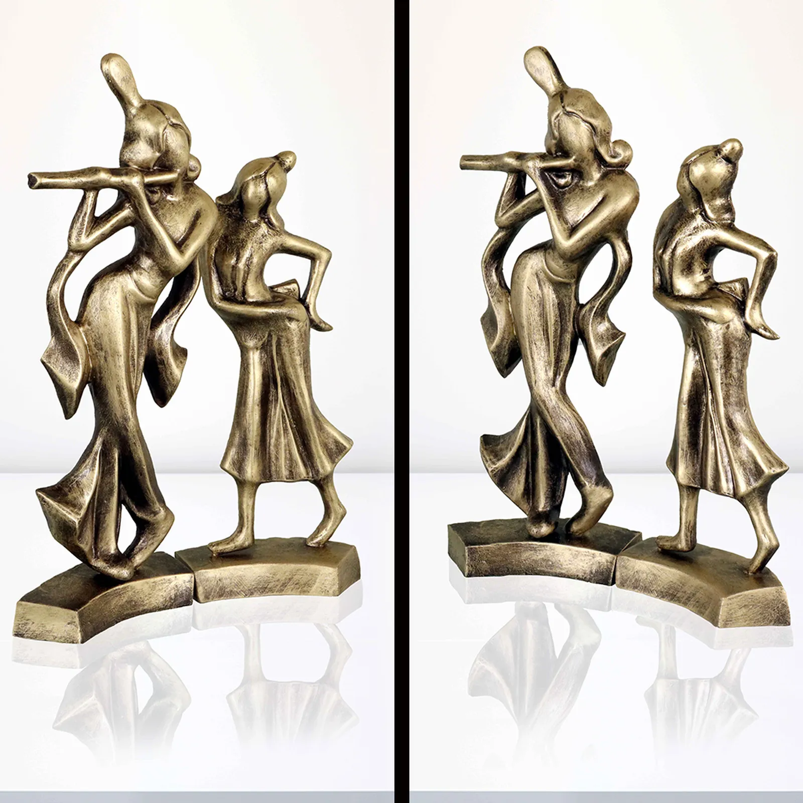 Radha Krishna | Handmade Terracotta Clay Figurine | Abstract Terracotta Showpieces