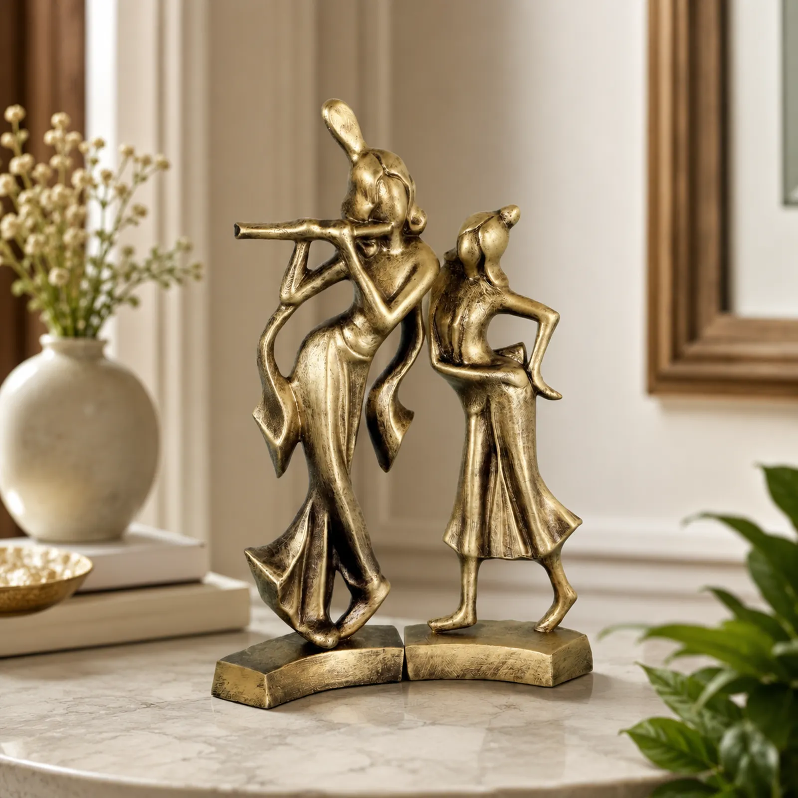 Radha Krishna | Handmade Terracotta Clay Figurine | Abstract Terracotta Showpieces
