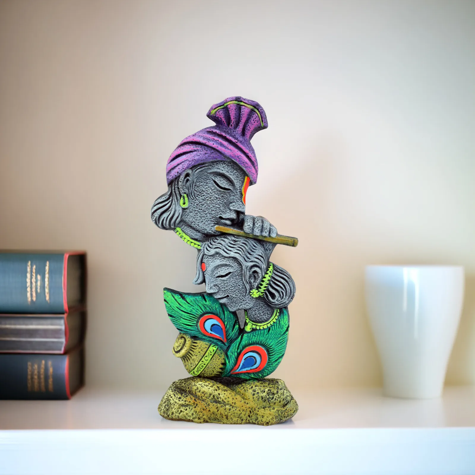 Radha Krishna Idol - Symbol of Eternal Love & Devotion | Handmade Terracotta Clay Figurine | Abstract Terracotta Showpieces