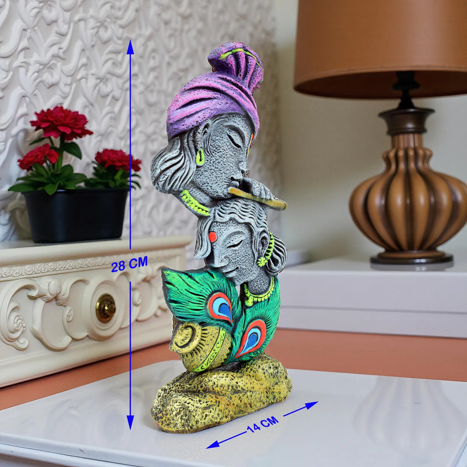 Radha Krishna Idol - Symbol of Eternal Love & Devotion | Handmade Terracotta Clay Figurine | Abstract Terracotta Showpieces