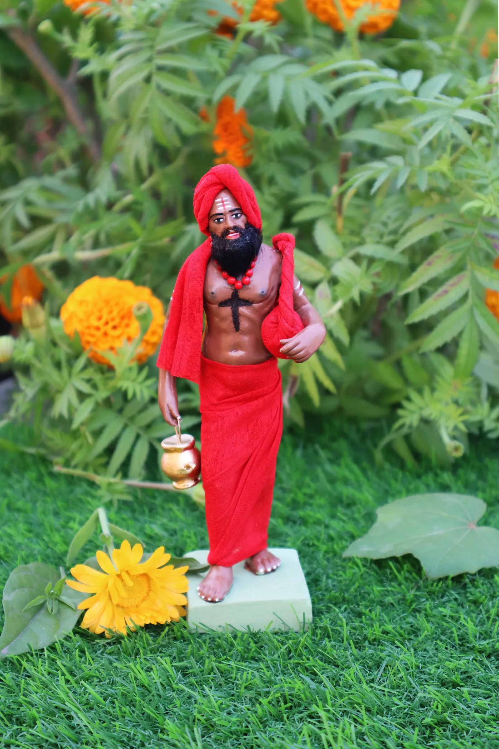 Sanyasi - Tantrik | Handmade Terracotta Clay Figurine | Standing Human Figure Idols