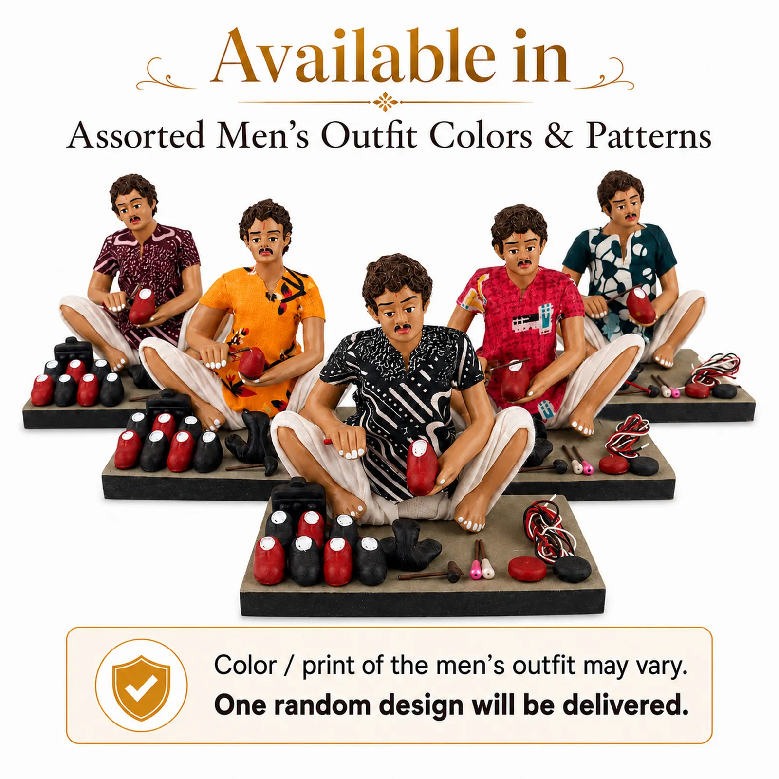 Shoemaker - Handmade Terracotta Clay Figurine | Basic Sitting Human Figure Idol