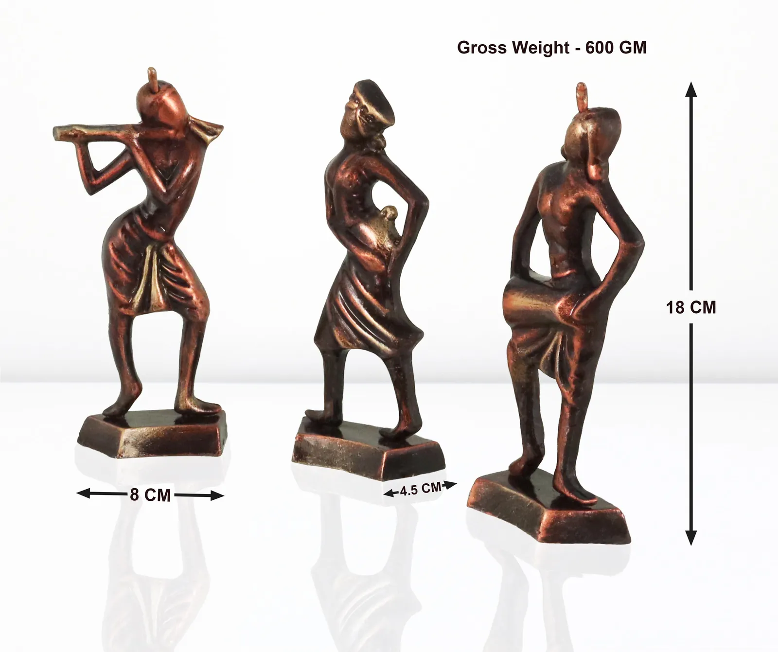Tribal Dance Group - Metallic Bronze | Handmade Terracotta Clay Figurine | Abstract Terracotta Showpieces