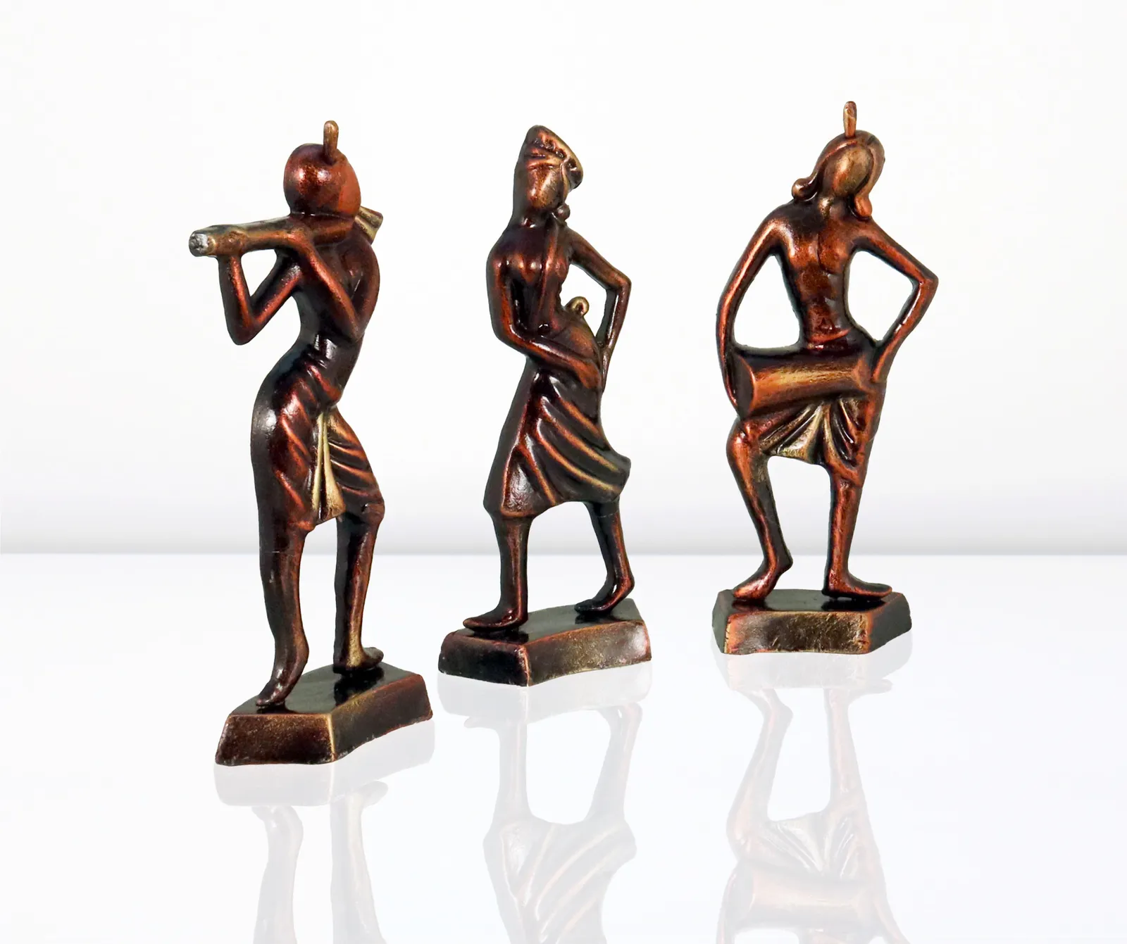 Tribal Dance Group - Metallic Bronze | Handmade Terracotta Clay Figurine | Abstract Terracotta Showpieces