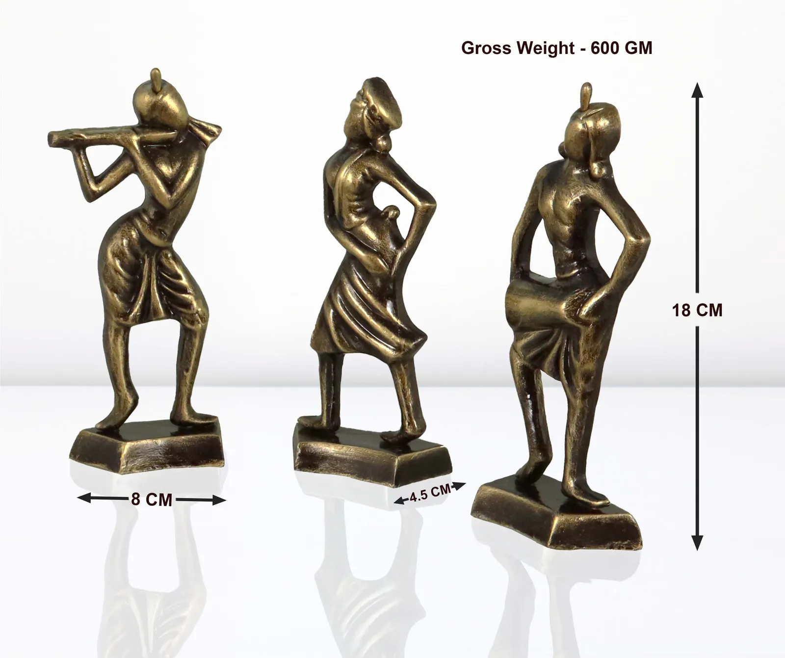 Tribal Dance Group - Metallic Golden | Handmade Terracotta Clay Figurine | Abstract Terracotta Showpieces