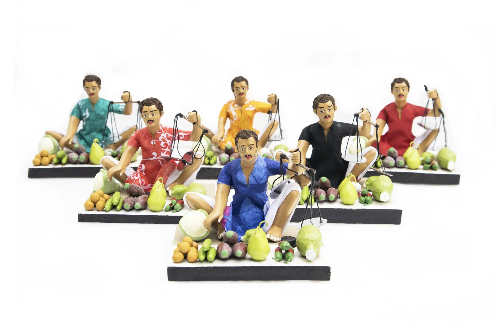 Vegetable Seller - Handmade Terracotta Clay Figurine | Basic Sitting Human Figure Idol