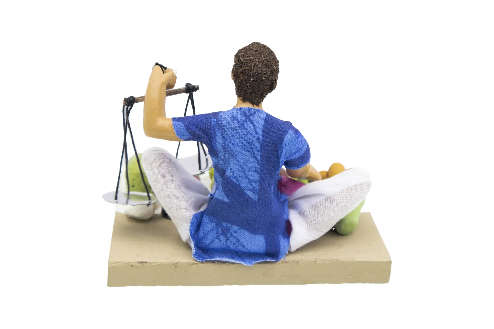 Vegetable Seller - Handmade Terracotta Clay Figurine | Basic Sitting Human Figure Idol